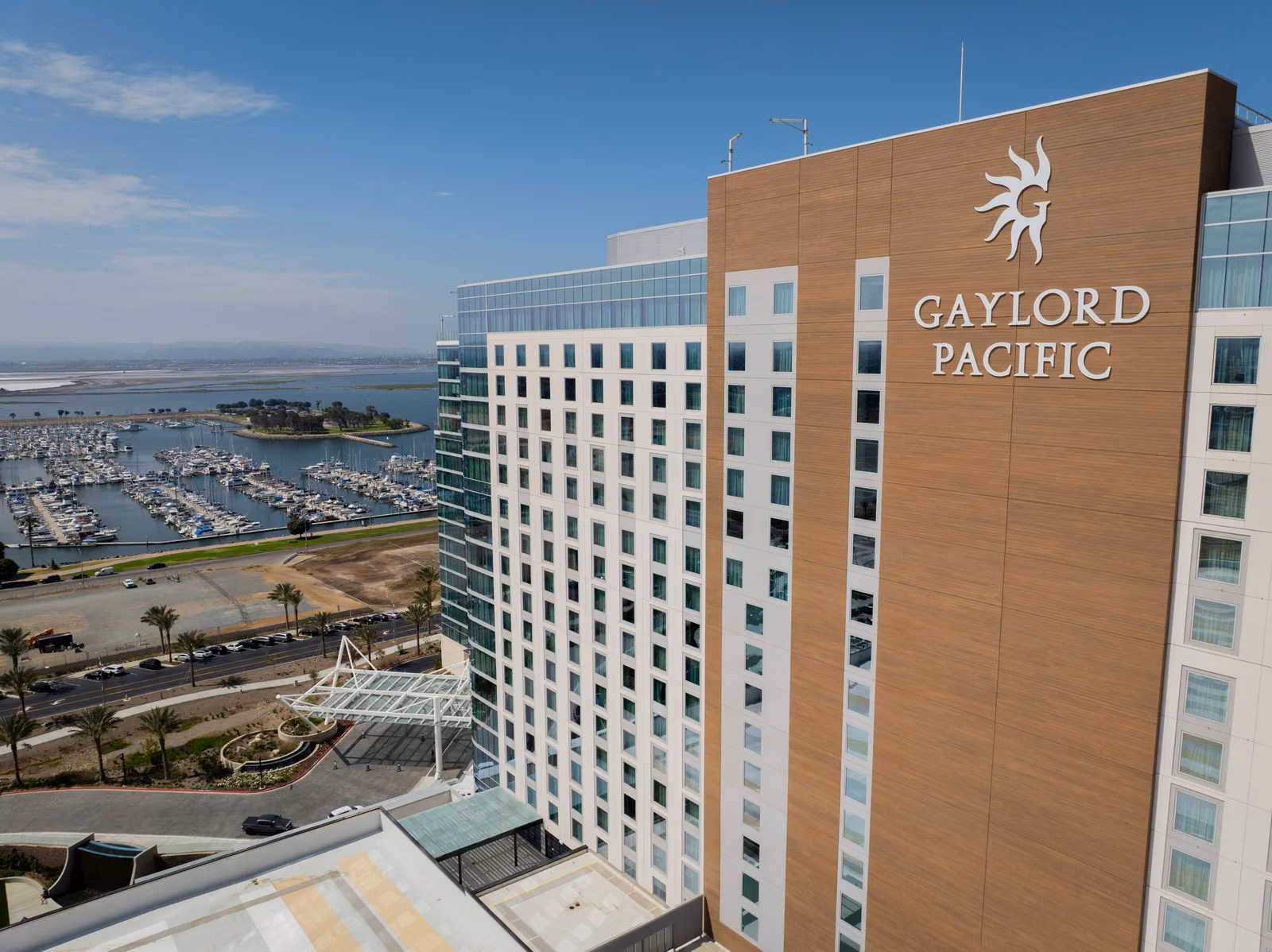 Aerial view of Gaylord Pacific Resort and Convention Center on the Chula Vista bayfront